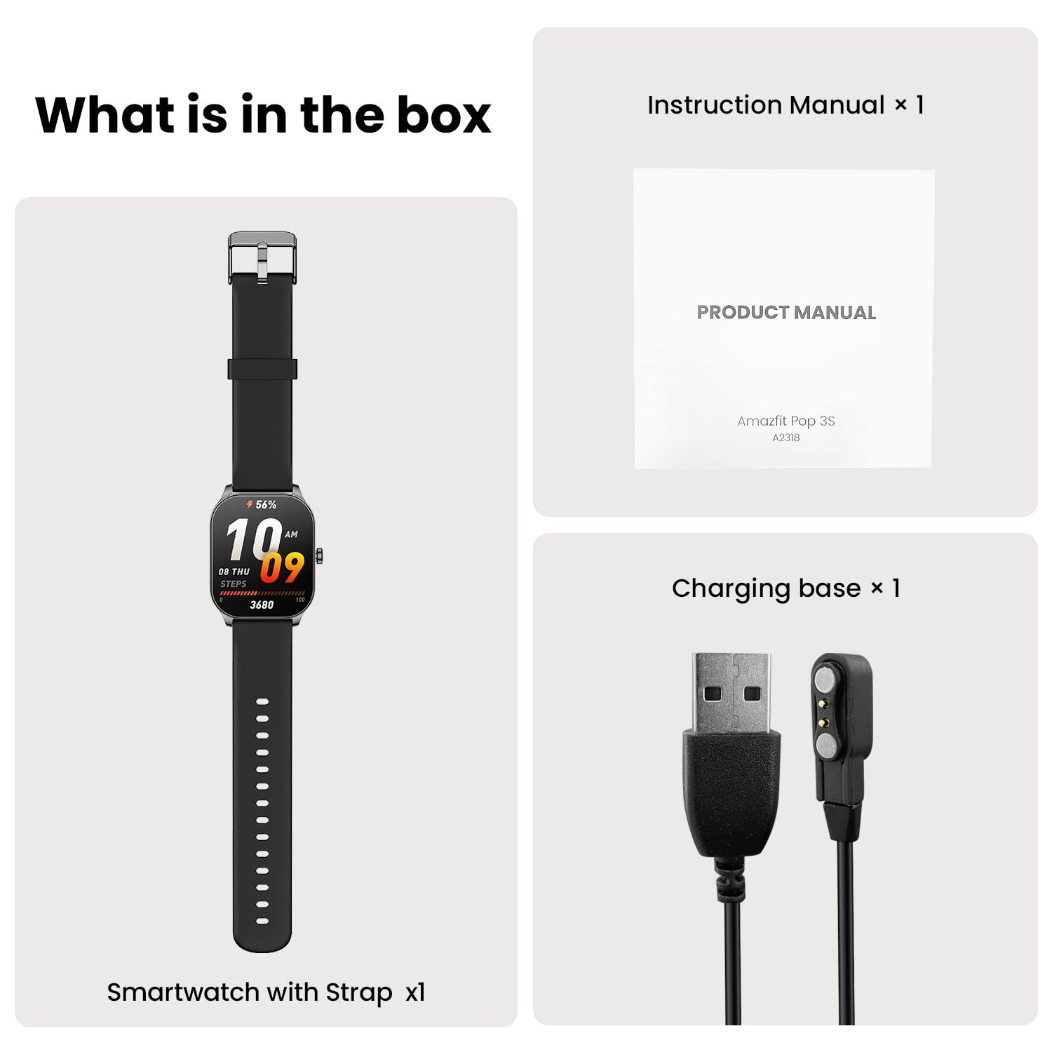 Amazfit Pop 3S Smart Watch(1 year replacement warranty). 