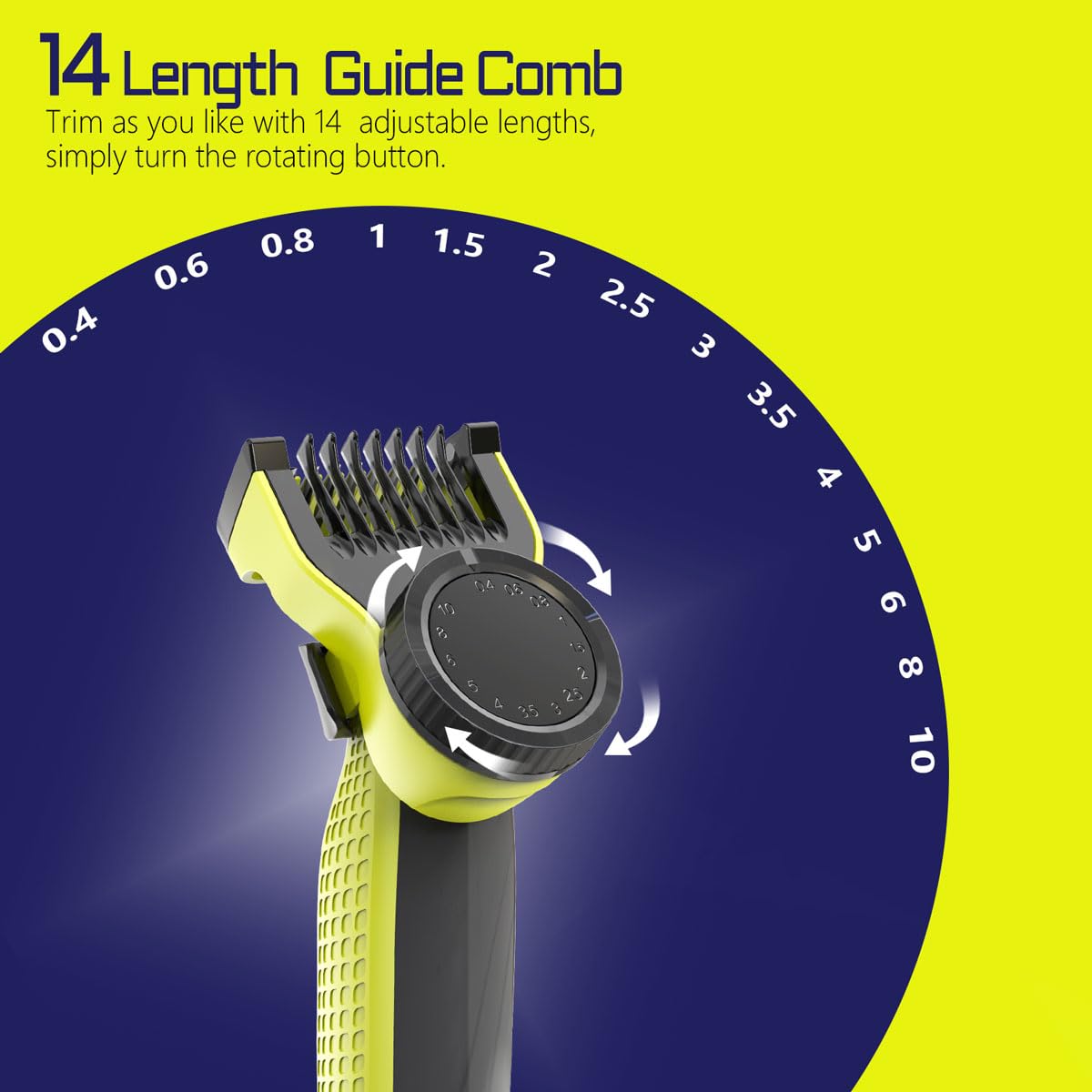 YUKU Guide Comb Guards for Philips One Blade QP2520 QP2530 QP2630 Electric Trimmer Shaver 14 Length Adjustable Replacement Kit. 