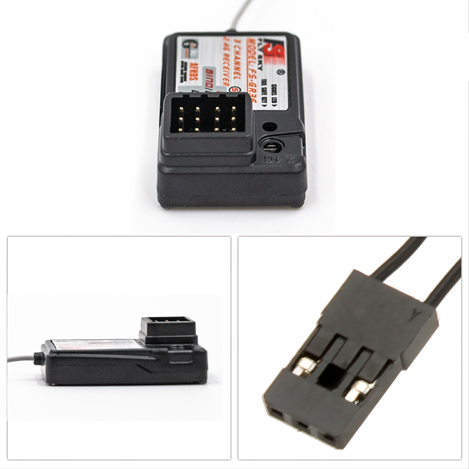 Flysky FS-GR3E AFHDS 2.4G 3CH Receiver for FS-GT2 FS-GT2B FS-GT3B FS-GT3C FZ-IT4S RC Car Boat. 