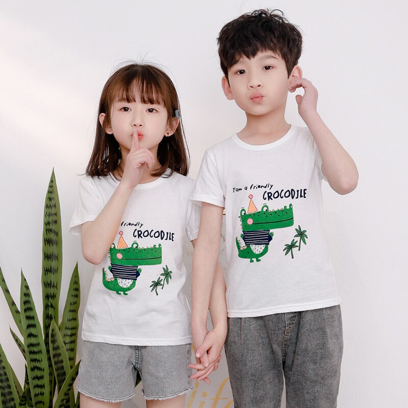 Children Short Sleeve T Shirt Boy Pure Cotton Girl Baby Leisure Wear Summer Ventilation Clothes. 