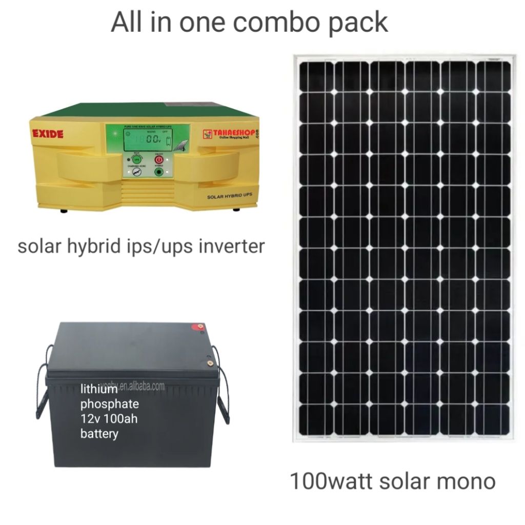 hybrid solar combo pack with lithium battery, solar,ips