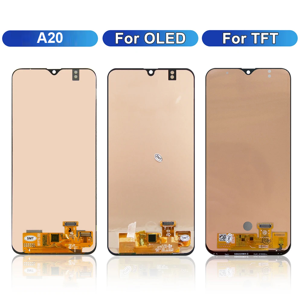 A20 Screen Replacement For Samsung Galaxy A20 A205 A205F LCD Display Touch Screen Assembly with Frame 6.4" For Samsung A20 LCD. 