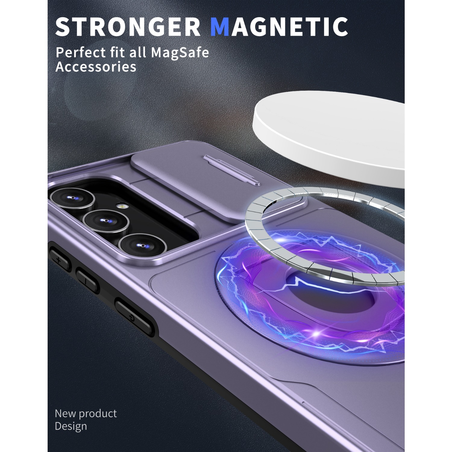 For Magsafe Magnetic Wireless Charging Case for Samsung Galaxy A55 A35 A25 A15 5G A05S A34 A24 A14 Lens Protection Bracket Cover. 
