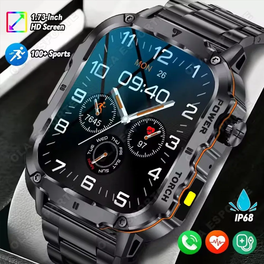 New Smart Watch Men AMOLED Screen Outdoor IP68 Waterproof Bluetooth Call Smartwatch Fitness Sports Watches Sleep Health Monitor
