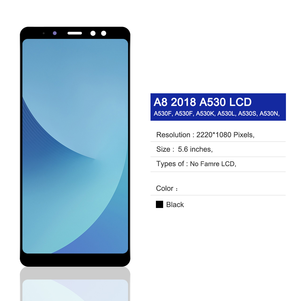 100% Tested For Samsung Galaxy A8 2018 LCD Display Touch Screen For Galaxy A8 A530 A530F A530N LCDReplace,with Frame. 