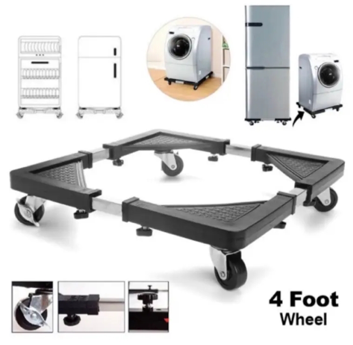 Washing Machine Base Stand Trolley Movable Adjustable Load. 
