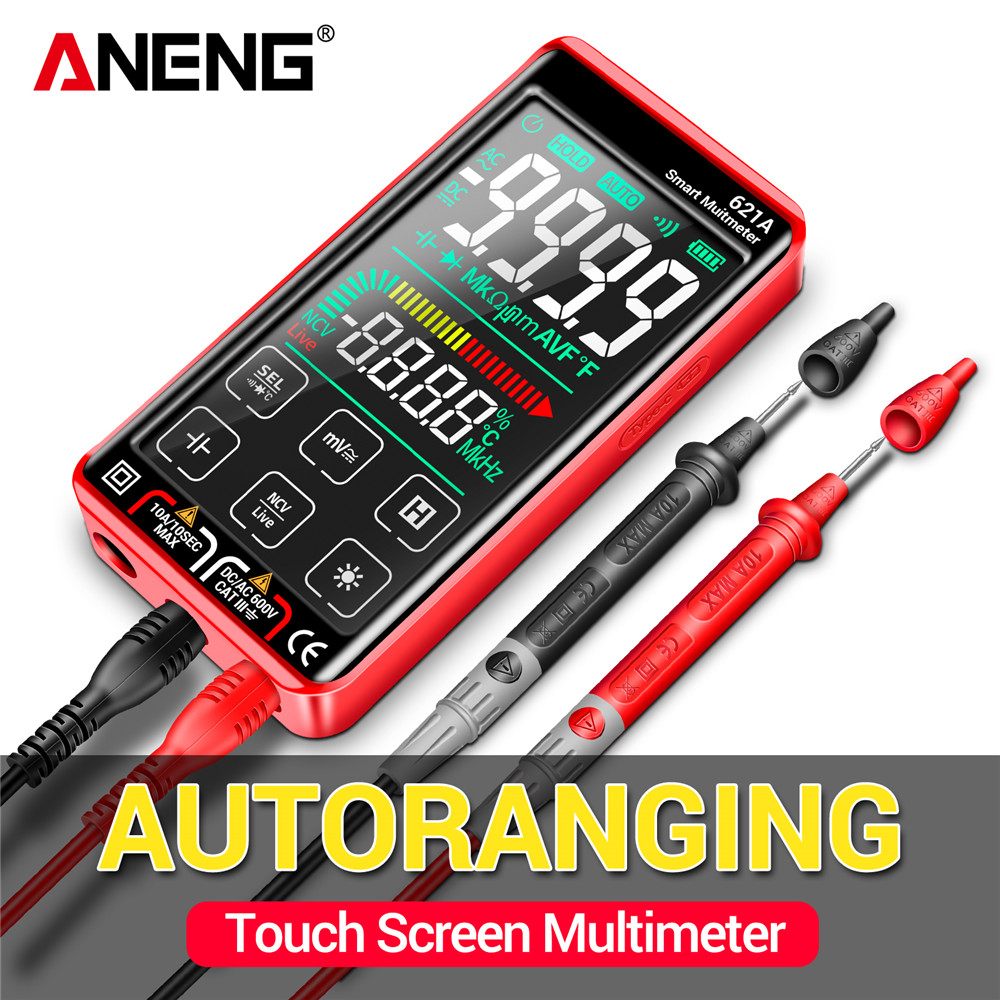 ANENG 621A Smart Digital Multimeter Touch Screen Multimetro Tester Transistor 9999 Counts True RMS Auto Range DC/AC 10A Meter. 
