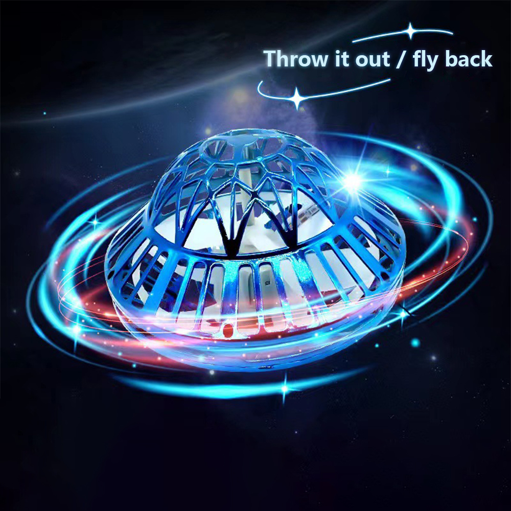 UFO Intelligent Sensing Flying Ball Hovering Saucer Floating Ball Black Technology Fingertip Gyroscope Children's Toy. 