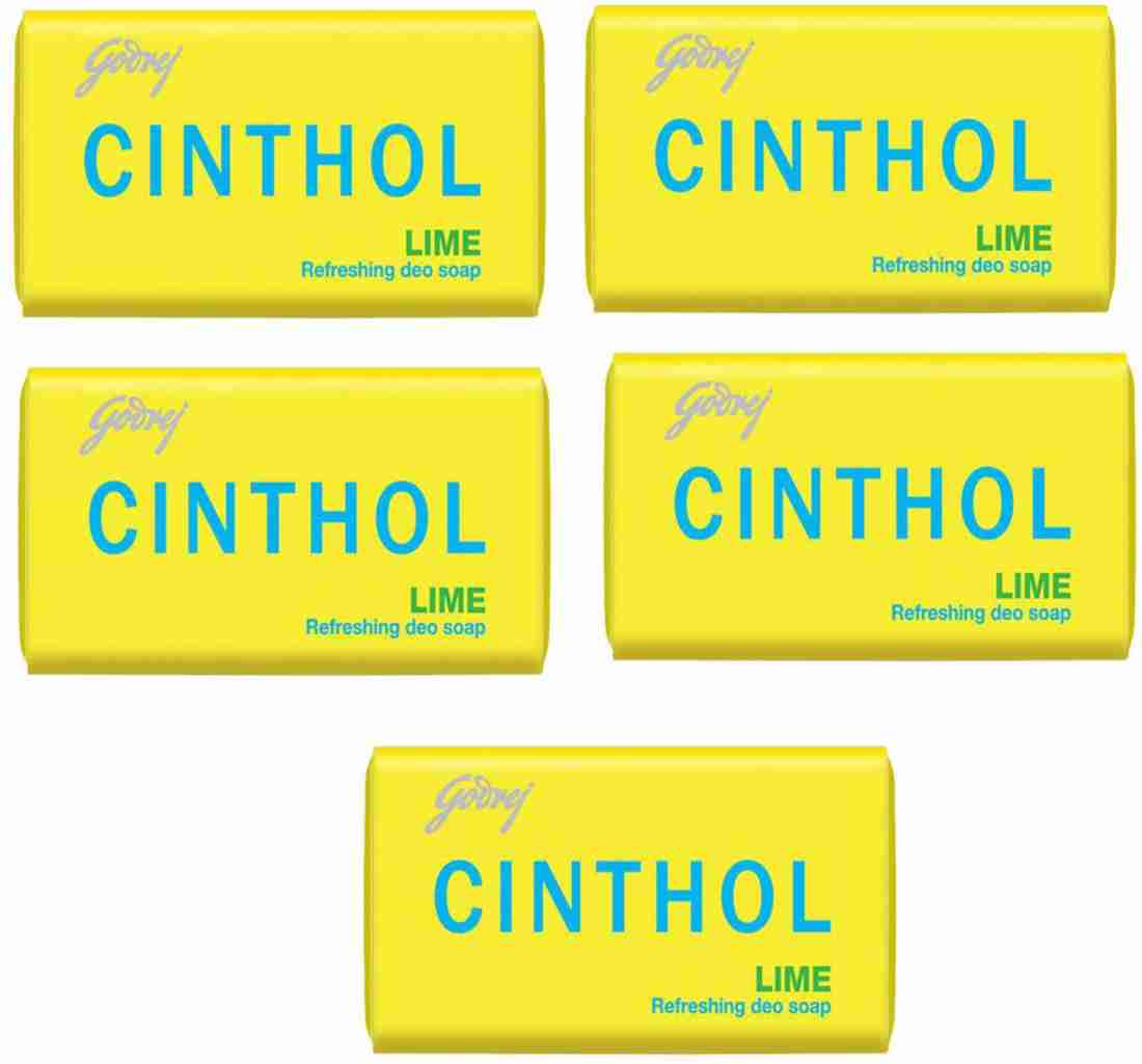 CINTHOL Lime Refreshing Soap 200g (40g × 5)(Pack of 5)(India)