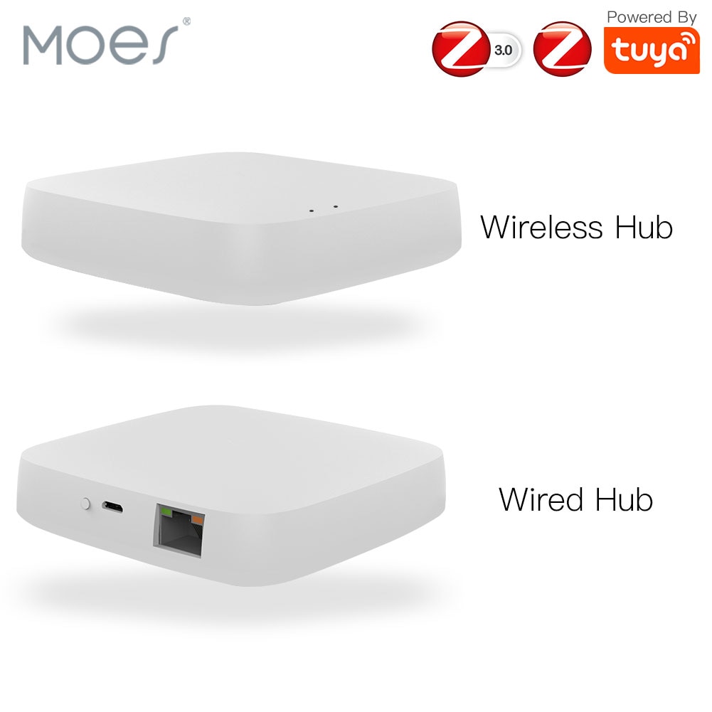 MOES Tuya ZigBee Smart Gateway Hub Smart Home Bridge Smart Life APP Wireless Remote Controller Works with Alexa Google Home. 
