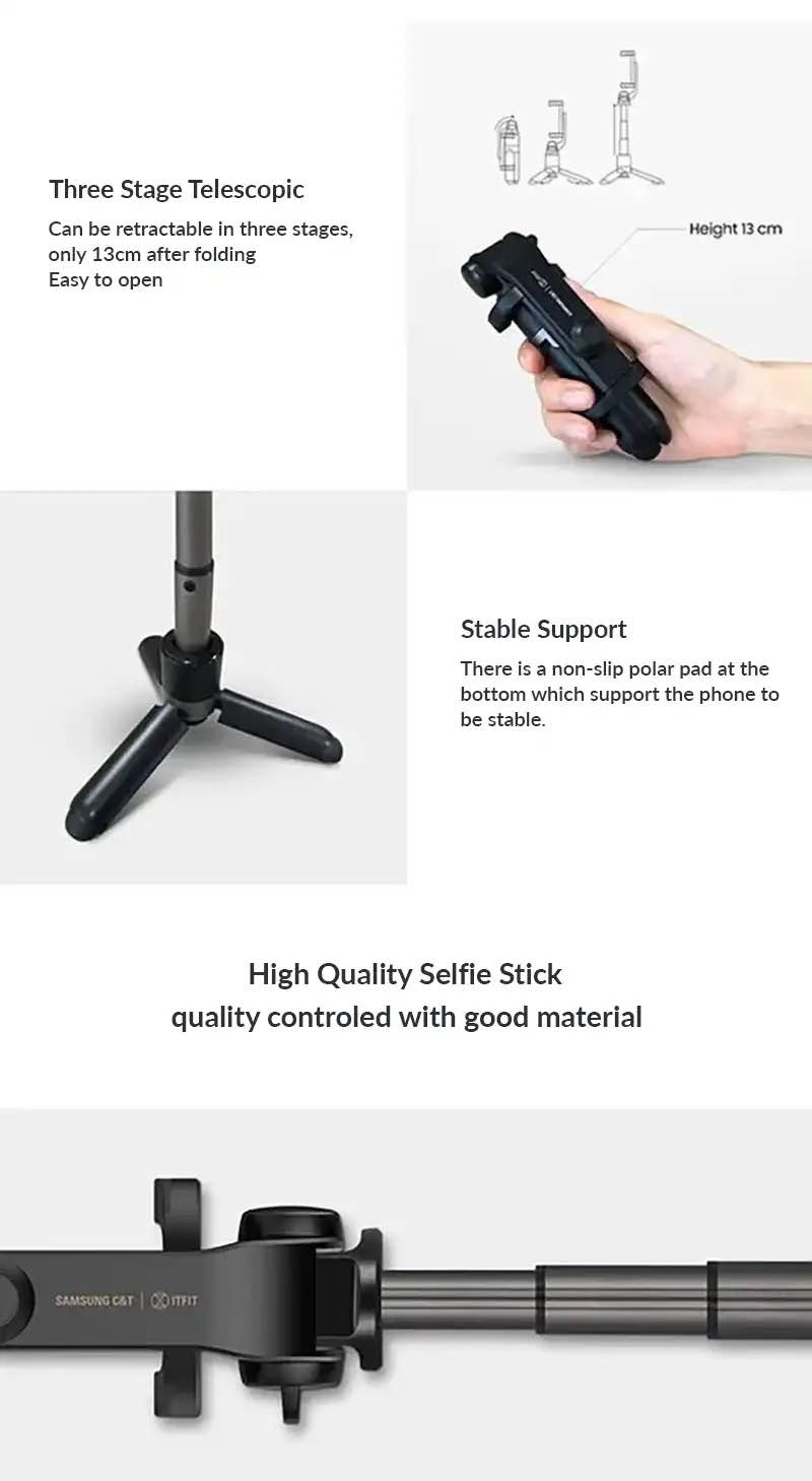 Momax x Samsung ITFIT Mini Tripod Selfie Stick. 