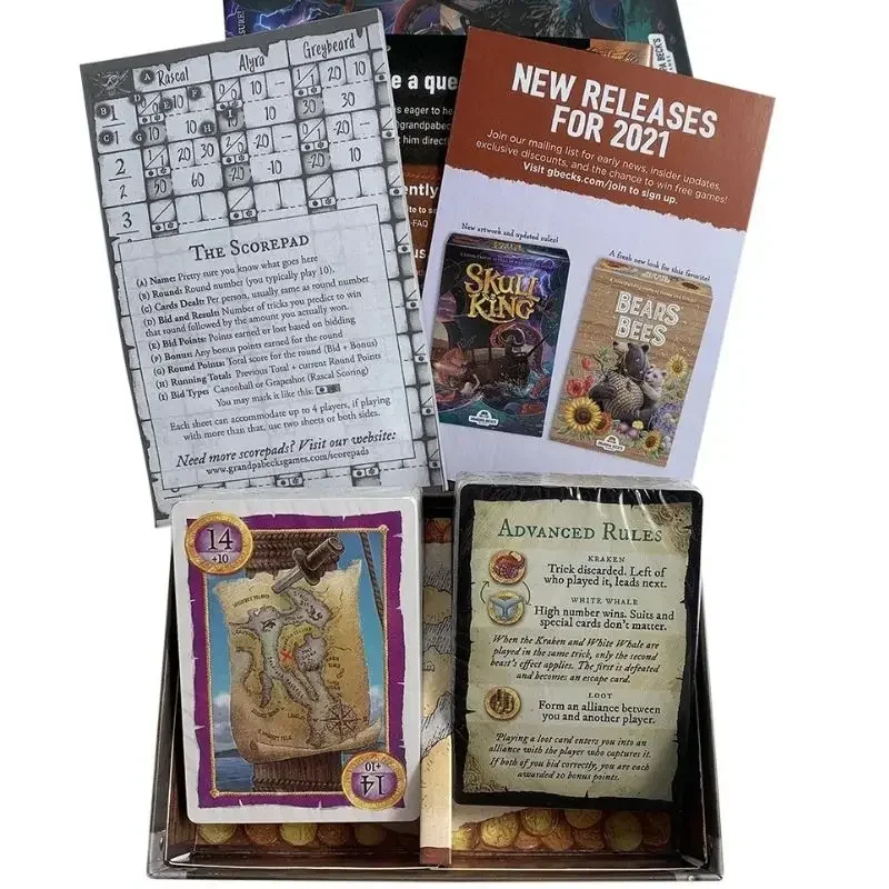 New English version Skull King Ultimate pirate game Hide your Kingdom creator card board game. 