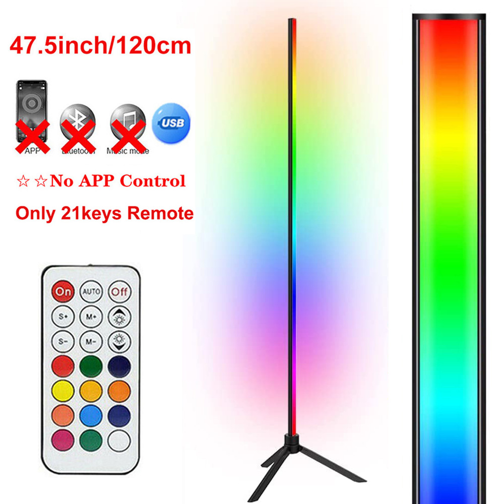 47 inch RGB LED Floor Lights Bar Ambient Backlight Voice Control Synchronous Rhythm tripod tuya lamp Gaming stand Lighting 120cm. 