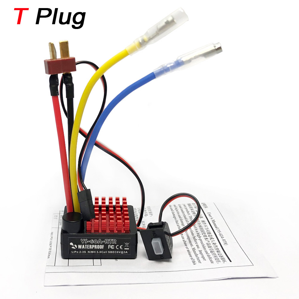 Flyueace 6860 Brushed Esc 60a Waterproof Crawler Speed Controller With Bec Rc Vehicles Cars Boats Tanks Models Parts P 1992348