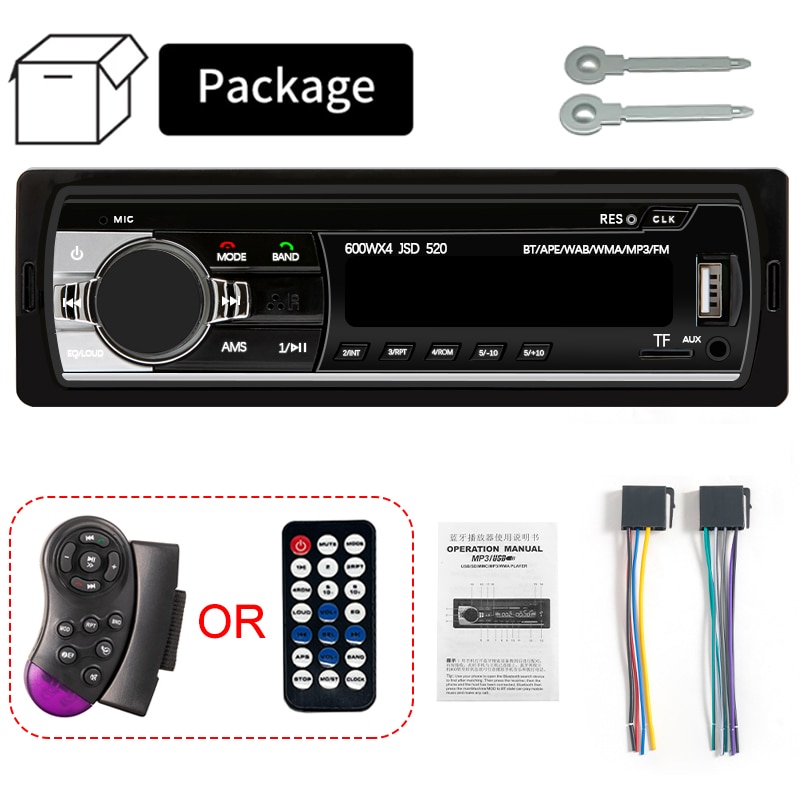 Car Radio 1 din Stereo Player Digital Bluetooth MP3 Player 60Wx4 FM Radio Stereo Audio Music USB/SD with In Dash AUX Input. 