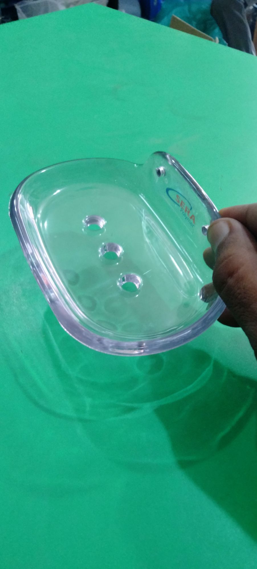 soap dispencer pvc cristal wall soap case sera polymer quality product bathroom. 