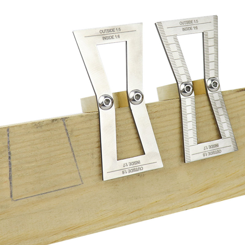 Stainless Steel Dovetail Marker Template Jig With Scale 1:5&1:6&1:7&1:8 Wood Joint Gauge Slopes Scriber Marking Carpentry Tools. 