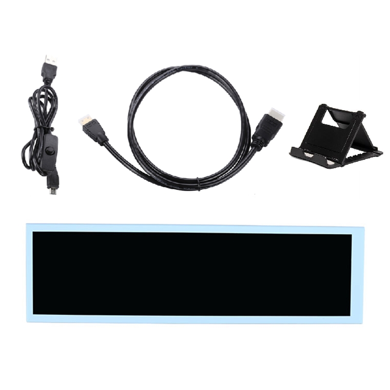 New 8.8 Inch Long Strip LCD Screen 1920*480 HD-MI Driver Board Secondary Monitor AIDA64 Sub Display CPU GPU SSD Information. 
