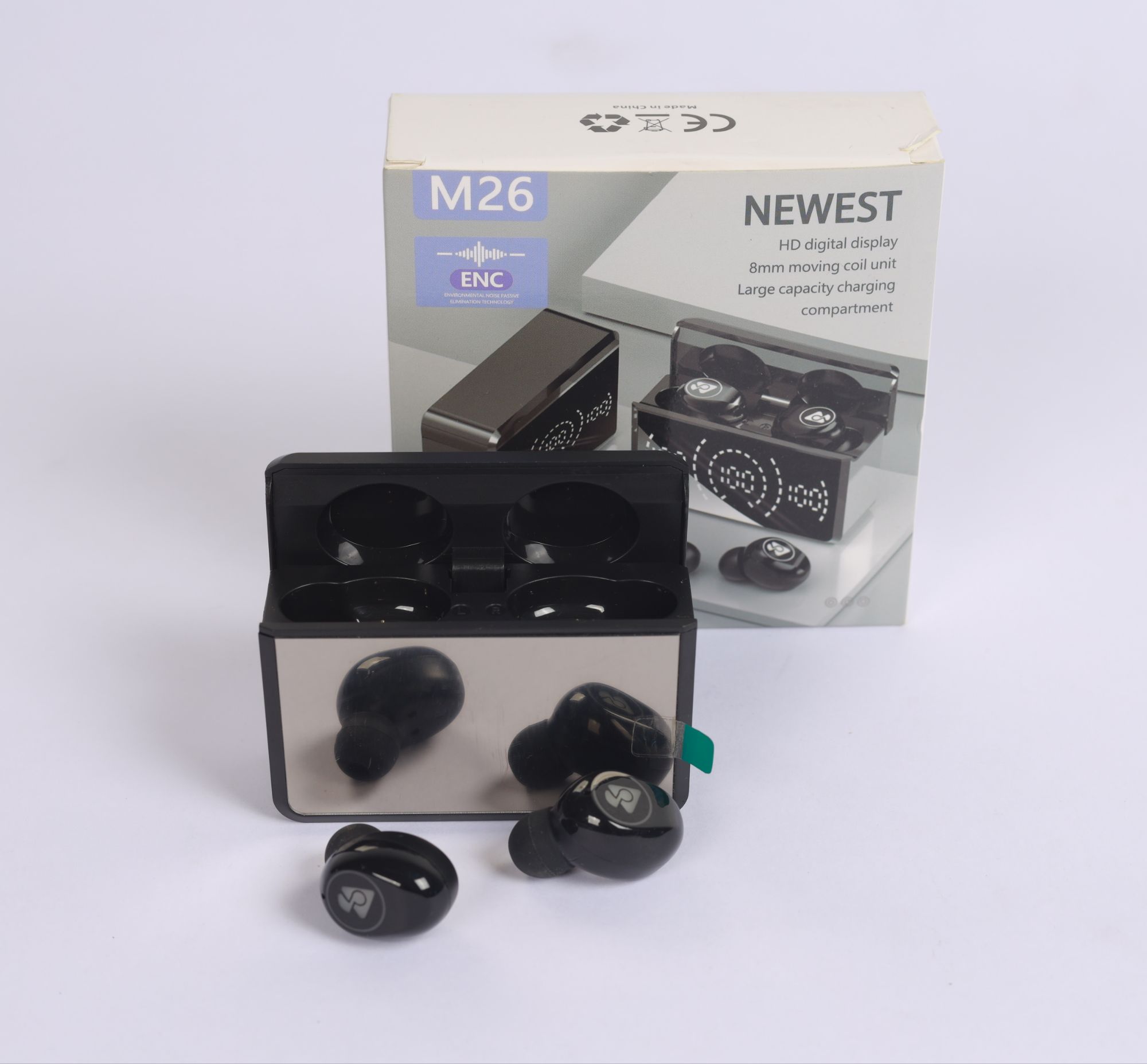 M26 Gameing TWS Wireless Bluetooth5.3 Earbuds with Microphone,In Ear Headphones, Waterproof Sport Hepadset, Noise Reduction Bluetooth Earphones with LED Charging Case. 