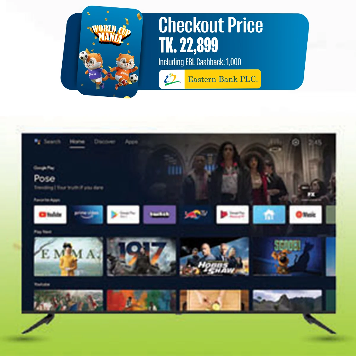 MME TV 43" Frameless Smart Android TV Latest Version 2026