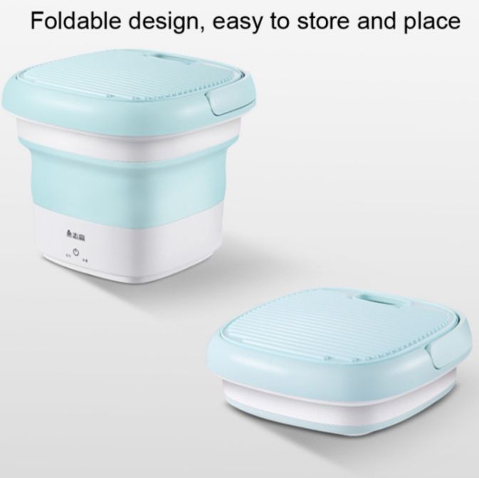 Mini foldable washing machine top loading portable easy to store carry