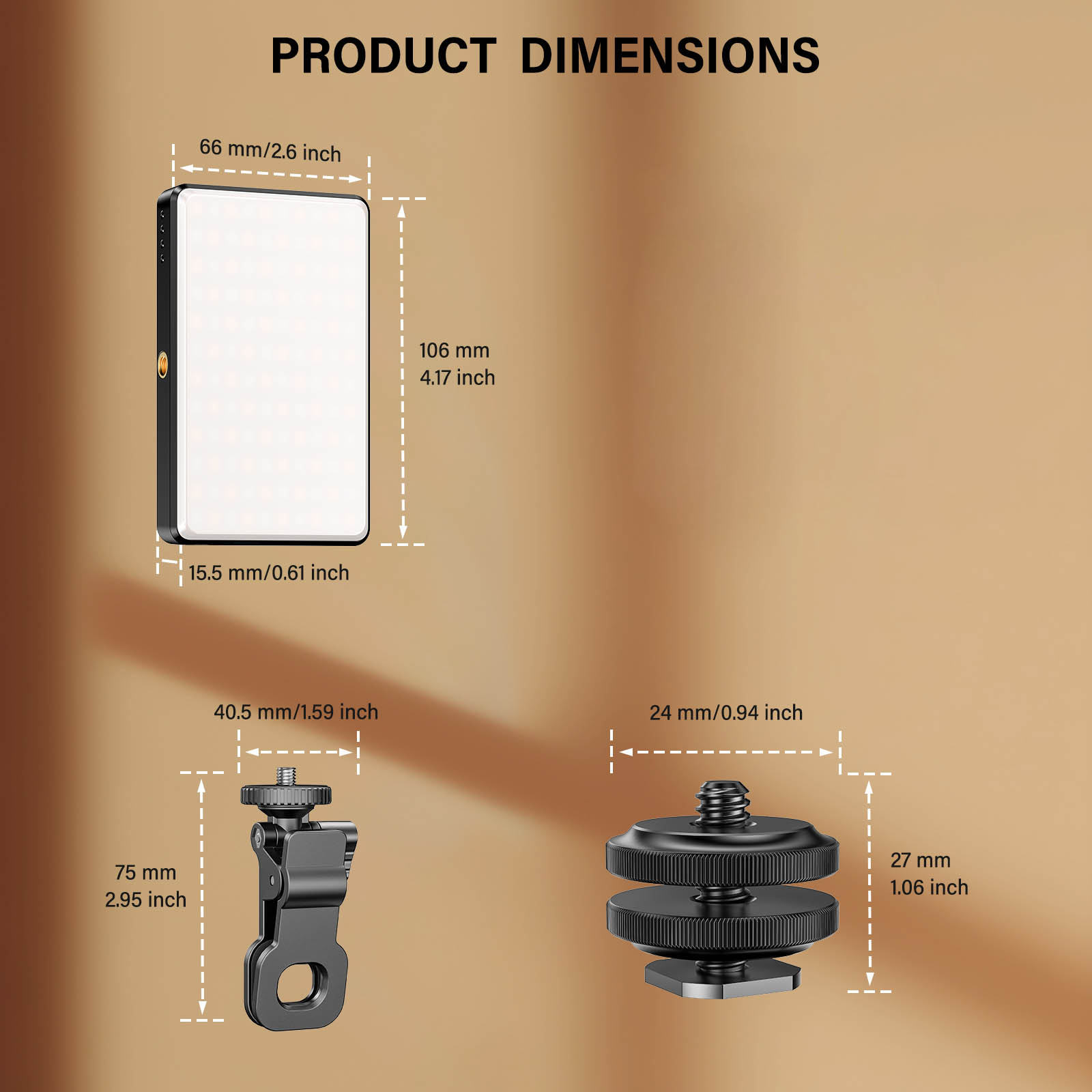 ST-120 LED Video Light Fill Light Rechargeable 3000 MAh Ajusted 3 Light Modes CRI95 Portable Mini Selfie Light 2500-9000K. 