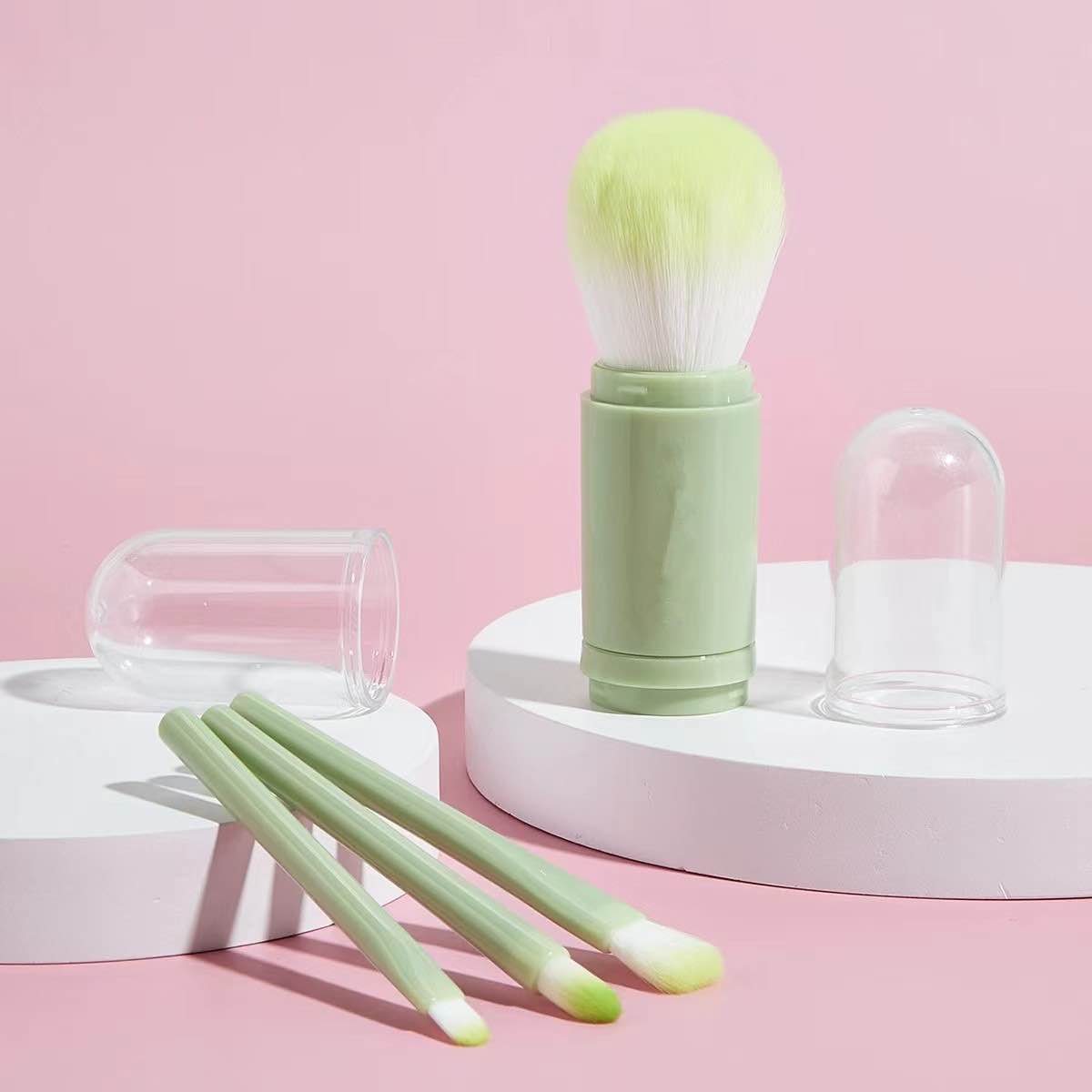 4Pcs Makeup Brush Portable Travel Makeup Brushes Set Eyeshadow Loose Powder Mini Makeup Brush Beauty Tools