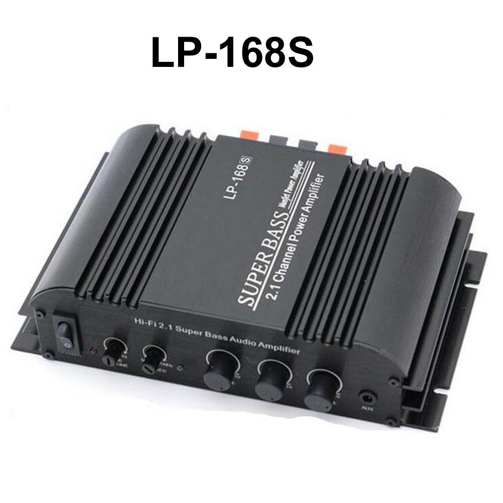 12V Power Subwoofer 2.1 Channel Car Amplifier Lepy LP-168S Auto Audio Bass Output HiFi Stereo Sound With AUX Function LoudSpeake. 