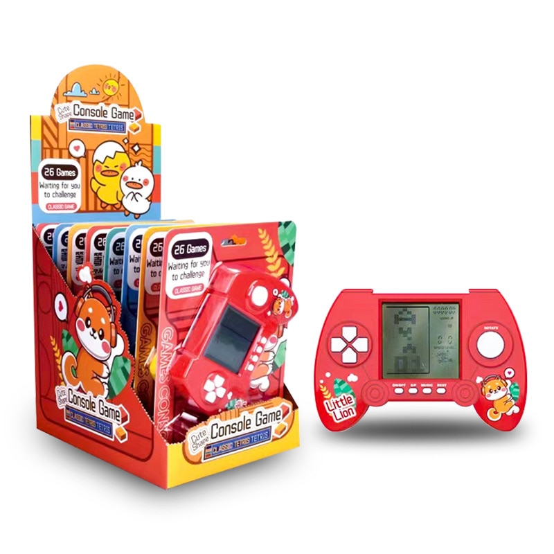 1pc Retro Mini Handheld Game Players Classic Electronic Games Hand Held Console Game Child Puzzle Gaming Console Toys Gift Red