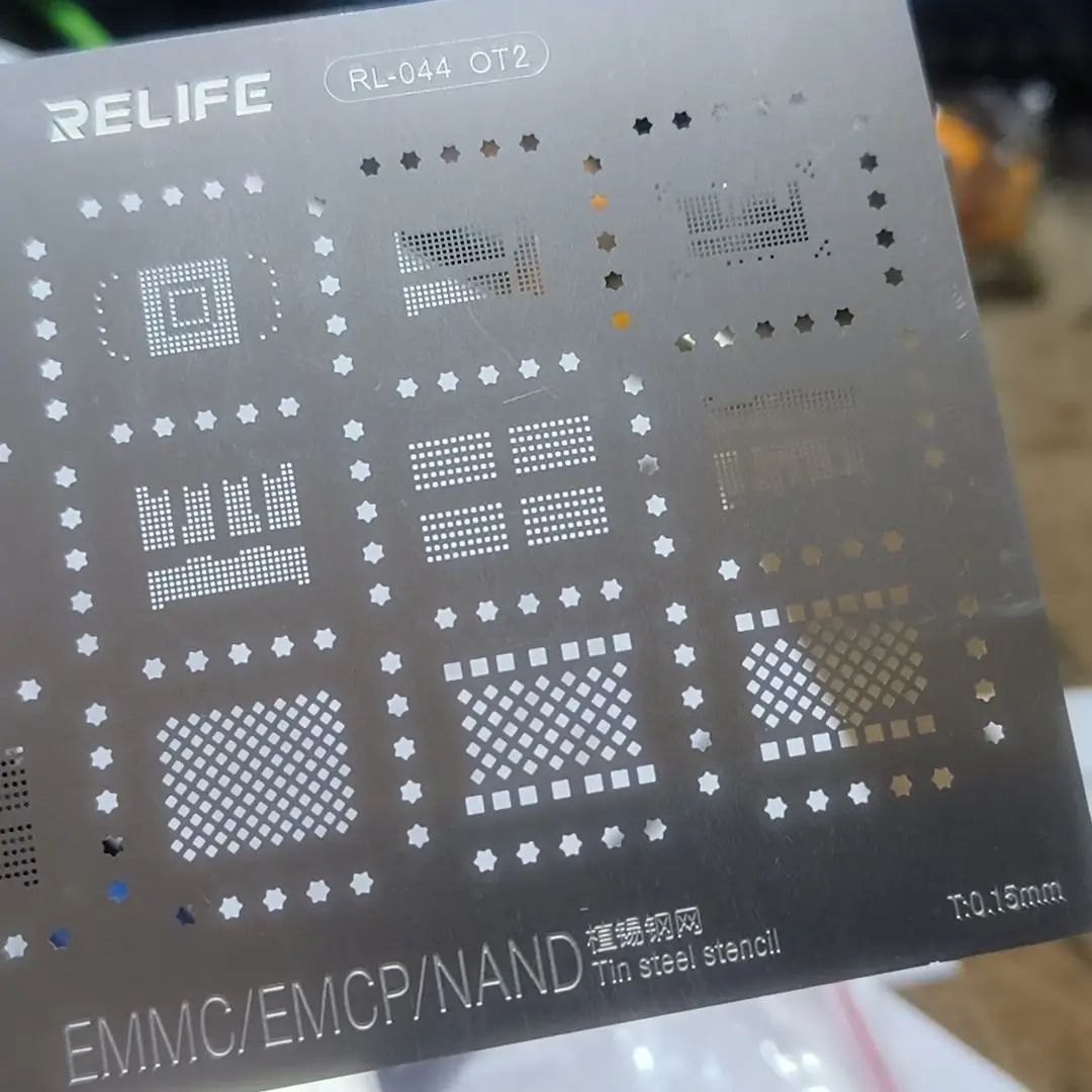 Relife RL-044 OT2 BGA IC Reballing Stencil For Android Nand Flash EMMC EMCP UFS LPDDR PCIE BGA162 BGA153 BGA169 BGA221 BGA186 BGA297 BGA254 BGA178 BGA200 BGA110 BGA60 BGA70 similar EMMC:1 EMMC:2 EMMC:3. 