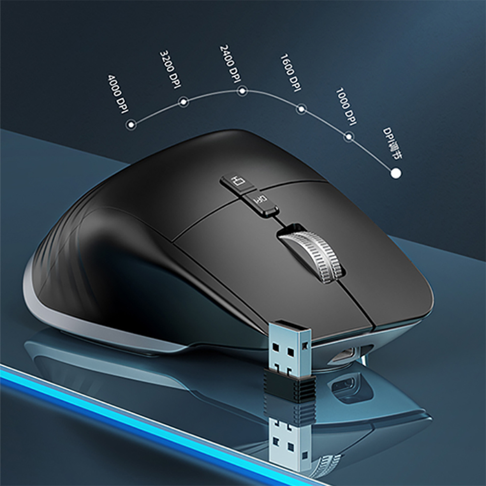 JOMAA 2.4G Wireless Bluetooth Mouse Rechargeable LED RGB Gaming Mouse  for Computer Gamer Office 4000DPI. 