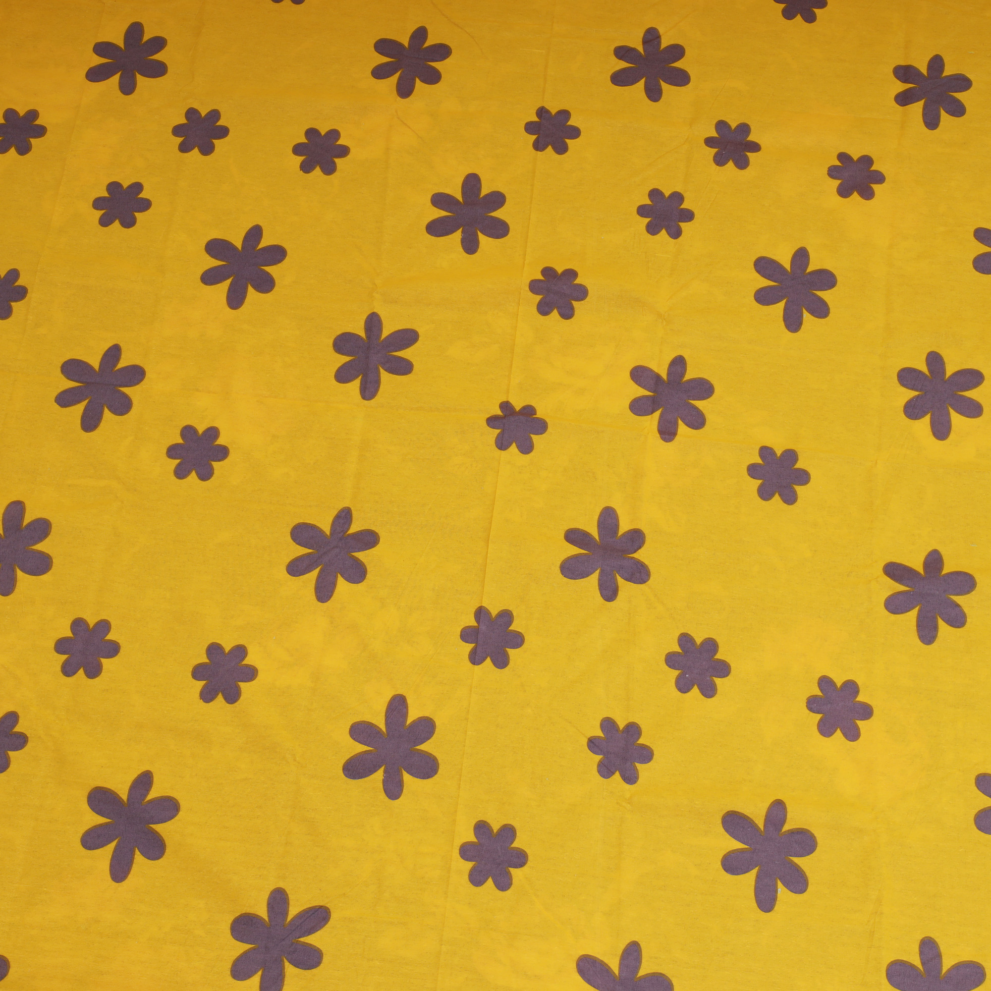 King Size Premium Bed Sheet 88" x 98" with 2 Pillow Covers | Yellow Bed Sheet with Grey Floral Print. 