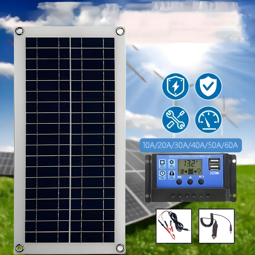 1 set, 30 Watt solar panel with 12V/24V controller for charging batteries for mobile phones, RVs, cars, MP3s, PADs, etc.. 