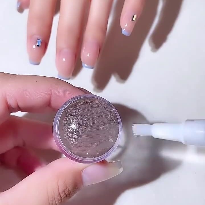 Silicone Fingertip Printing French Nail Seal Transparent Jelly Template Artistic Pattern DIY Scraper Accessories Tool Set. 