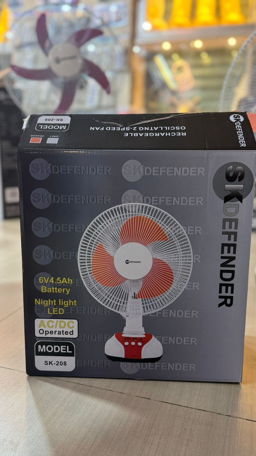 SK Diffender 12" Rechargeable Fan Made in China.. 