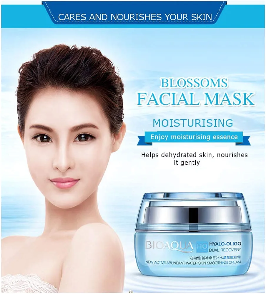 BIOAQUA Hyalo-Oligo Dual Recovery Ice Spring Rehydrating Skin Rejuvenating Cream- 50g. 