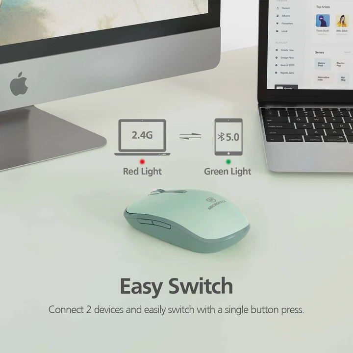 Micropack MP-729B 2.4G USB Wireless & Bluetooth Silent Mouse for Computer and Laptop. 