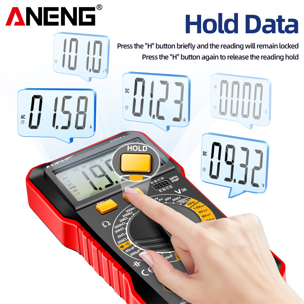 ANENG SZ304 Multifunction Digital Multimete True RMS Handheld High Precision Tester NCV AC/DC Votage Current Resistance Ohm Tool. 