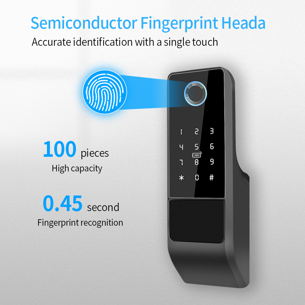 IP65 Waterproof TTLock Fingerprint Smart Door Lock Outdoor Gate Bluetooth Password 13.56MHz IC Card Deadbolt Lock+Mechanical Key. 