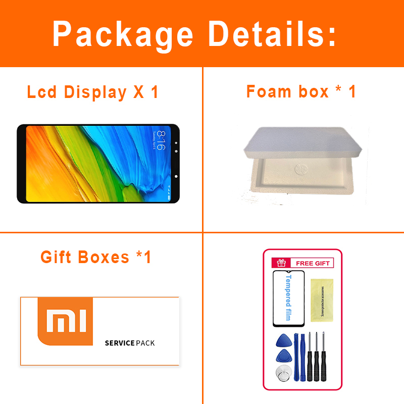 Original 5.99" LCD Display For XIAOMI Redmi 5 Plus LCD MEG7 MEI7 LCD Touch Screen Digitizer Assembly For Redmi 5 Plus LCD Screen. 