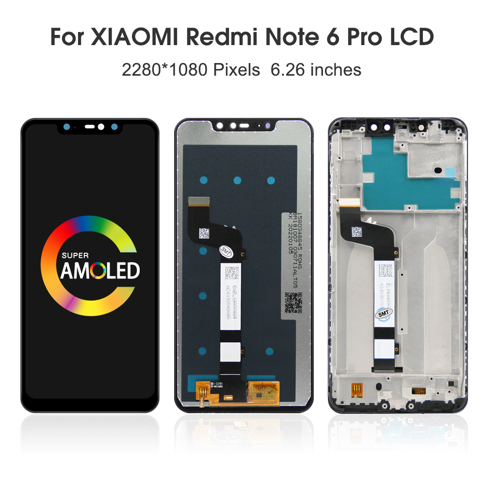 6.26''For Xiaomi Redmi Note 6 Pro For Redmi Note 6 M1806E7TG LCD Display Touch Screen Digitizer Assembly Replacement. 