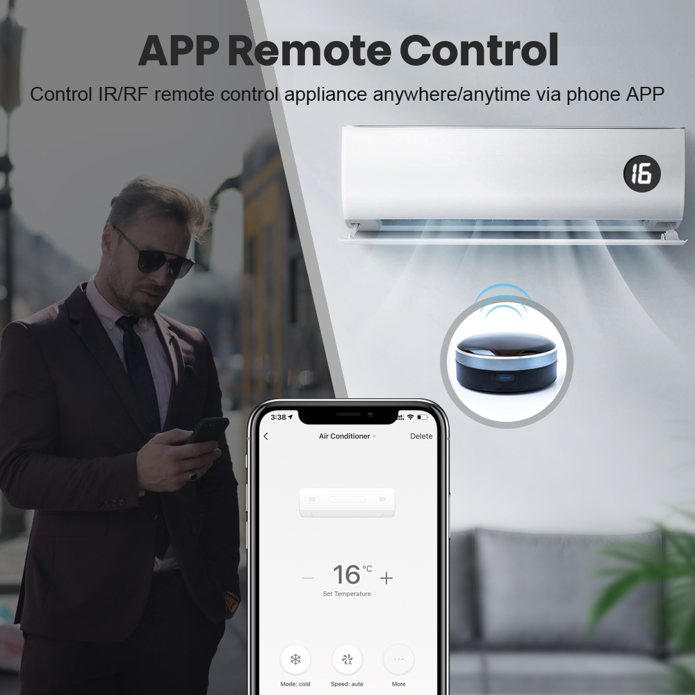 Tuya IR RF 433/315 Universal WIFI Smart Remote Control for TV AC Curtains Roller Shutter Works with Alexa Google Home Siri. 
