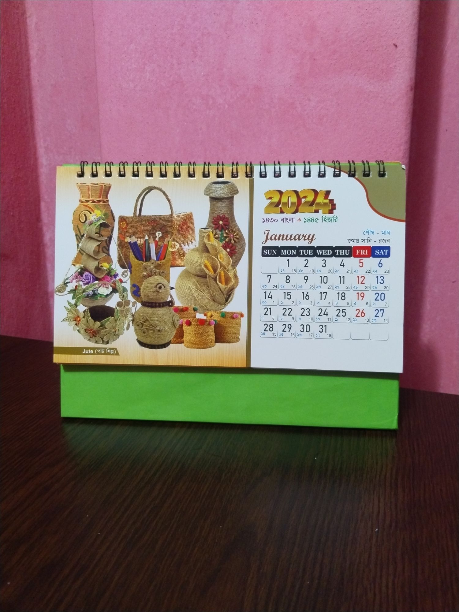 2024  Year New Desk ,Table Calendar With Month Planners -- Bangla, English, Arabic Year Model 02. 