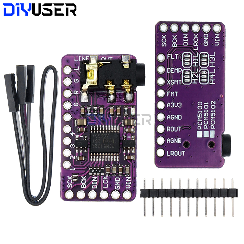 Interface I2S PCM5102A DAC Decoder GY-PCM5102 I2S Player Module For Raspberry Pi pHAT Format Board Digital PCM5102 Audio Board