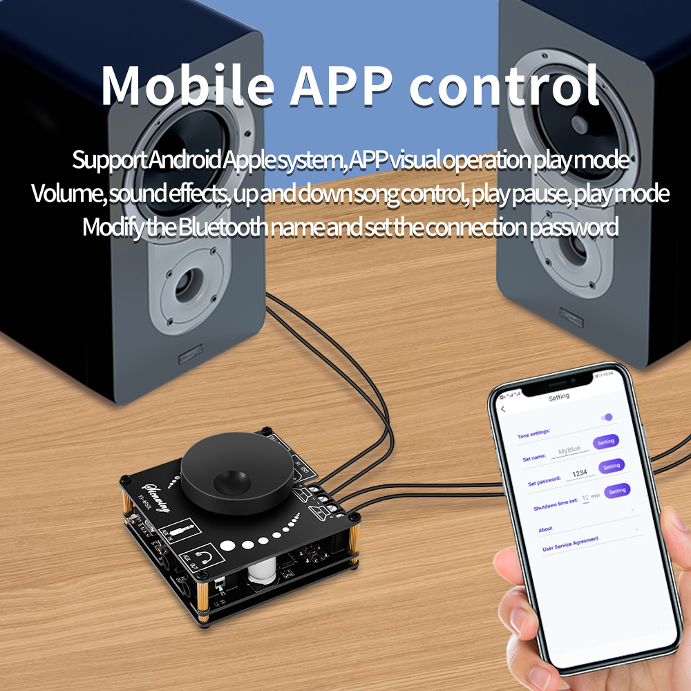 EGOLDEN YS-AP50L 5.1 Bluetooth 2 * 50W digital power amplifier board HIFI high-power speaker DIY audio conversion module. 