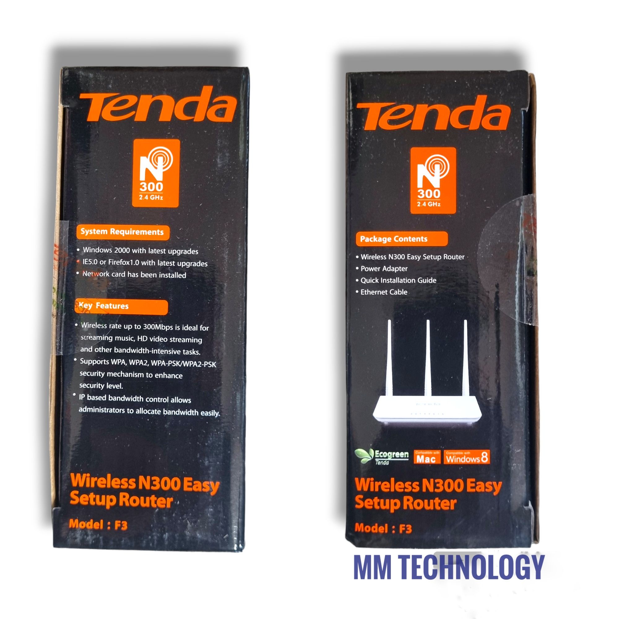 Tenda f3 300mbps 3 Antennas Easy Setup Wireless Router with officials warranty. 