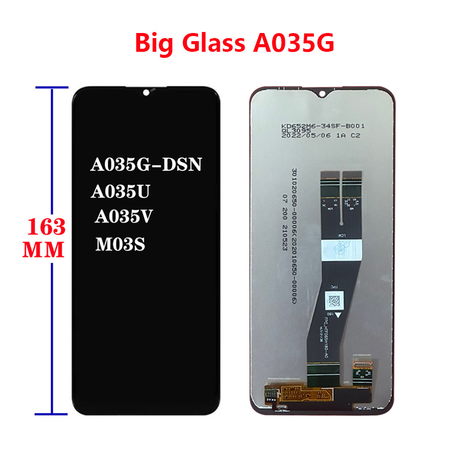 6.5"IPS For Samsung Galaxy A03 LCD Display Touch Screen Digitizer Assembly Replacement For Samsung A03 A035F LCD With Frame. 