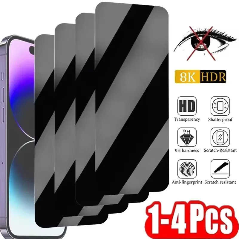 1-4PCS Anti Spy Screen Protector For A55 5G A56 A36 A16 A26 A54 A52s A34 A35 A33 A53 A72 A73 A51 Privacy Tempered Glass