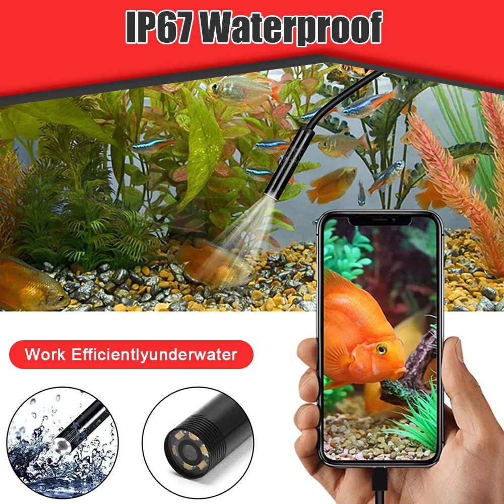 3in1 Android Endoscope Camera 5.5/7/8mm Single/Dual Lens Hard Cable Waterproof USB/Micro USB/Type-C Inspection Camera Borescope. 