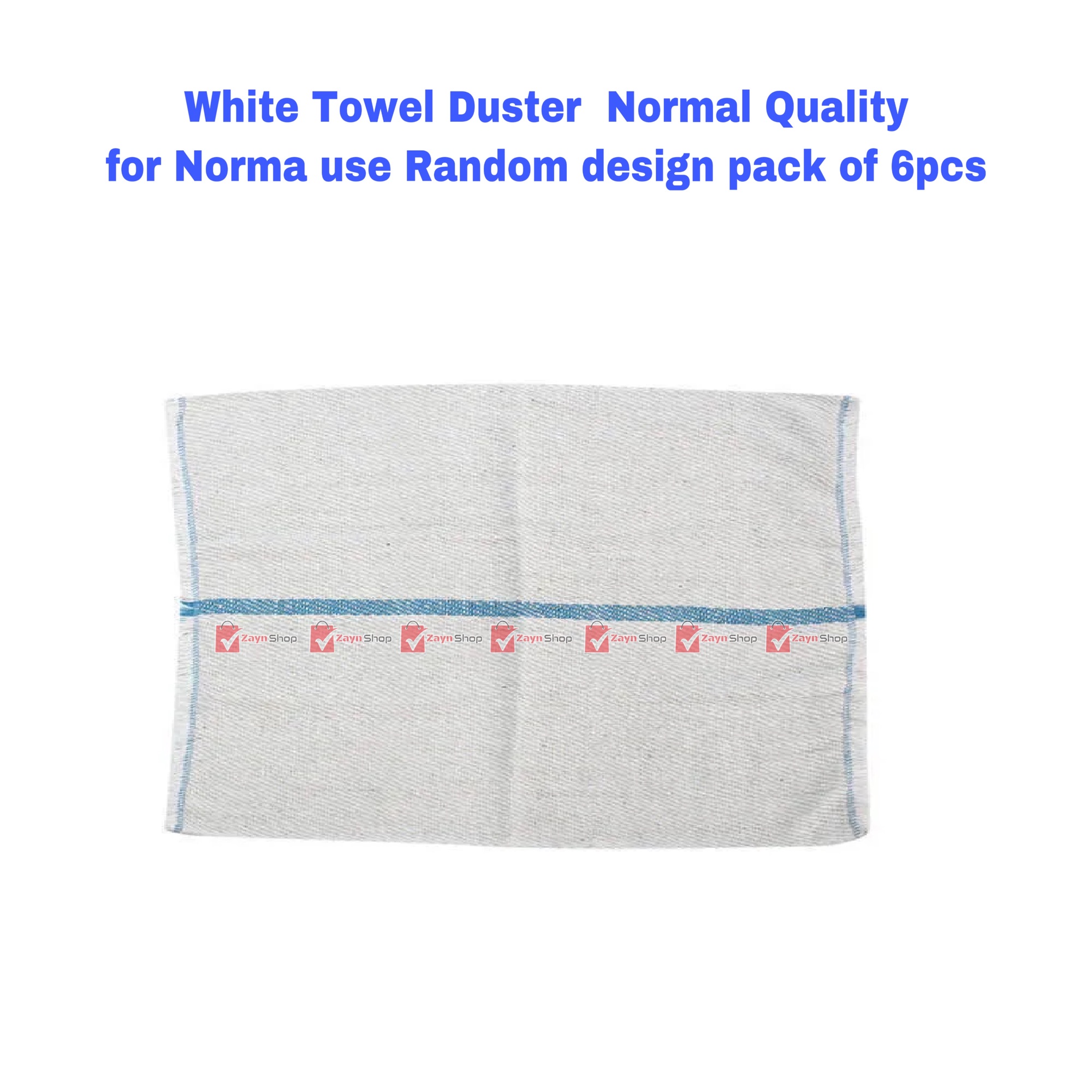 Cleaning cloth Towel Duster white Normal Quality for Norma use Random design pack of 6pcs. 